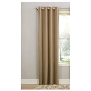 Sun Zero‎ Barrow Energy Efficient Grommet Curtain Panel, 54" x 95", Taupe